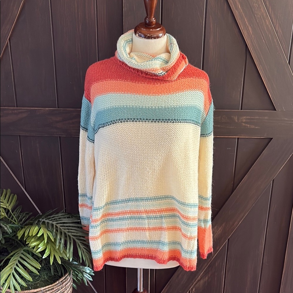 Colorful Striped Knit Sweater